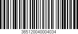 Código de barras (EAN, GTIN, SKU, ISBN): '365120040004034'