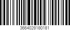 Código de barras (EAN, GTIN, SKU, ISBN): '3664028180181'