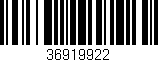 Código de barras (EAN, GTIN, SKU, ISBN): '36919922'