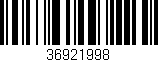 Código de barras (EAN, GTIN, SKU, ISBN): '36921998'