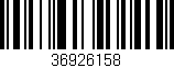 Código de barras (EAN, GTIN, SKU, ISBN): '36926158'