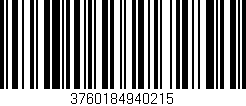 Código de barras (EAN, GTIN, SKU, ISBN): '3760184940215'