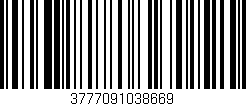 Código de barras (EAN, GTIN, SKU, ISBN): '3777091038669'