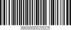 Código de barras (EAN, GTIN, SKU, ISBN): '3800000020025'