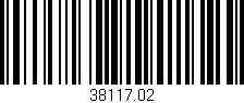 Código de barras (EAN, GTIN, SKU, ISBN): '38117.02'