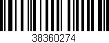 Código de barras (EAN, GTIN, SKU, ISBN): '38360274'