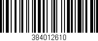 Código de barras (EAN, GTIN, SKU, ISBN): '384012610'