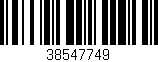 Código de barras (EAN, GTIN, SKU, ISBN): '38547749'