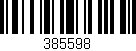 Código de barras (EAN, GTIN, SKU, ISBN): '385598'