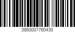 Código de barras (EAN, GTIN, SKU, ISBN): '3860007760430'