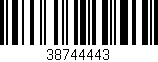 Código de barras (EAN, GTIN, SKU, ISBN): '38744443'