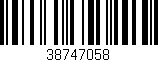 Código de barras (EAN, GTIN, SKU, ISBN): '38747058'