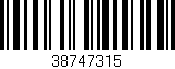 Código de barras (EAN, GTIN, SKU, ISBN): '38747315'