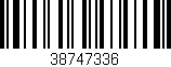 Código de barras (EAN, GTIN, SKU, ISBN): '38747336'