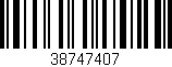 Código de barras (EAN, GTIN, SKU, ISBN): '38747407'
