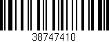 Código de barras (EAN, GTIN, SKU, ISBN): '38747410'