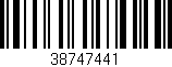 Código de barras (EAN, GTIN, SKU, ISBN): '38747441'