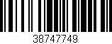 Código de barras (EAN, GTIN, SKU, ISBN): '38747749'