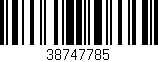 Código de barras (EAN, GTIN, SKU, ISBN): '38747785'