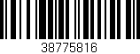 Código de barras (EAN, GTIN, SKU, ISBN): '38775816'