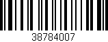 Código de barras (EAN, GTIN, SKU, ISBN): '38784007'