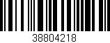 Código de barras (EAN, GTIN, SKU, ISBN): '38804218'