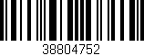Código de barras (EAN, GTIN, SKU, ISBN): '38804752'
