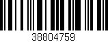 Código de barras (EAN, GTIN, SKU, ISBN): '38804759'