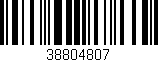 Código de barras (EAN, GTIN, SKU, ISBN): '38804807'