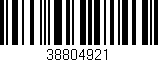 Código de barras (EAN, GTIN, SKU, ISBN): '38804921'