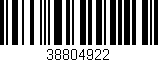 Código de barras (EAN, GTIN, SKU, ISBN): '38804922'