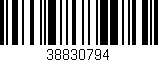 Código de barras (EAN, GTIN, SKU, ISBN): '38830794'
