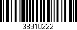 Código de barras (EAN, GTIN, SKU, ISBN): '38910222'