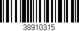 Código de barras (EAN, GTIN, SKU, ISBN): '38910315'