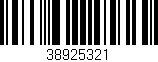 Código de barras (EAN, GTIN, SKU, ISBN): '38925321'