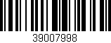 Código de barras (EAN, GTIN, SKU, ISBN): '39007998'