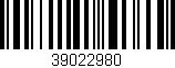 Código de barras (EAN, GTIN, SKU, ISBN): '39022980'