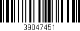 Código de barras (EAN, GTIN, SKU, ISBN): '39047451'