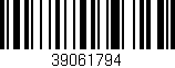 Código de barras (EAN, GTIN, SKU, ISBN): '39061794'