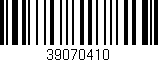 Código de barras (EAN, GTIN, SKU, ISBN): '39070410'
