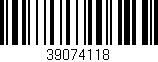 Código de barras (EAN, GTIN, SKU, ISBN): '39074118'