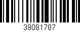 Código de barras (EAN, GTIN, SKU, ISBN): '39081787'
