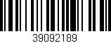 Código de barras (EAN, GTIN, SKU, ISBN): '39092189'