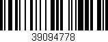 Código de barras (EAN, GTIN, SKU, ISBN): '39094778'