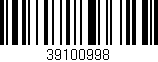 Código de barras (EAN, GTIN, SKU, ISBN): '39100998'