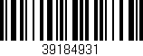 Código de barras (EAN, GTIN, SKU, ISBN): '39184931'