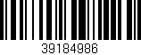 Código de barras (EAN, GTIN, SKU, ISBN): '39184986'