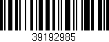 Código de barras (EAN, GTIN, SKU, ISBN): '39192985'