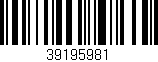 Código de barras (EAN, GTIN, SKU, ISBN): '39195981'