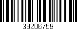 Código de barras (EAN, GTIN, SKU, ISBN): '39206759'
